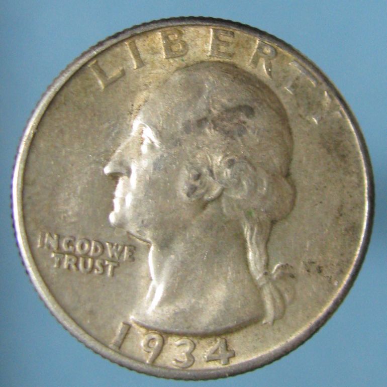 Toned-1934-D-Washington-Quarter